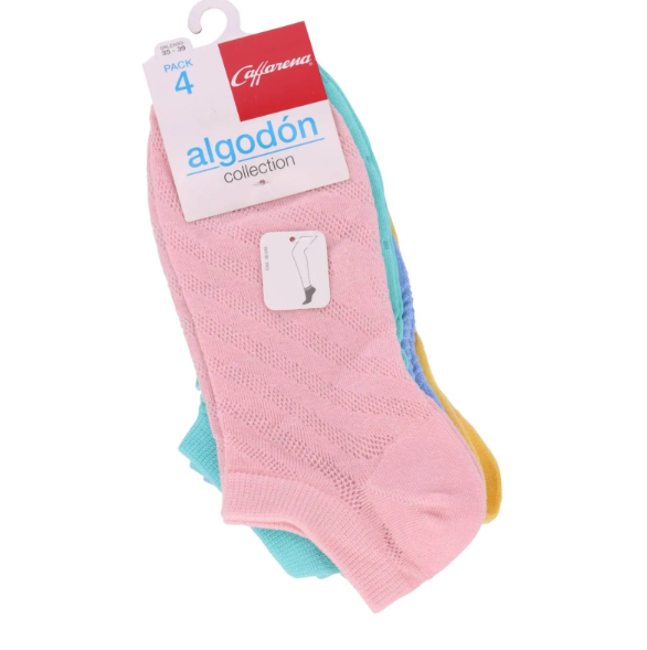 Calcetín Tobillo Algodón Pack 4